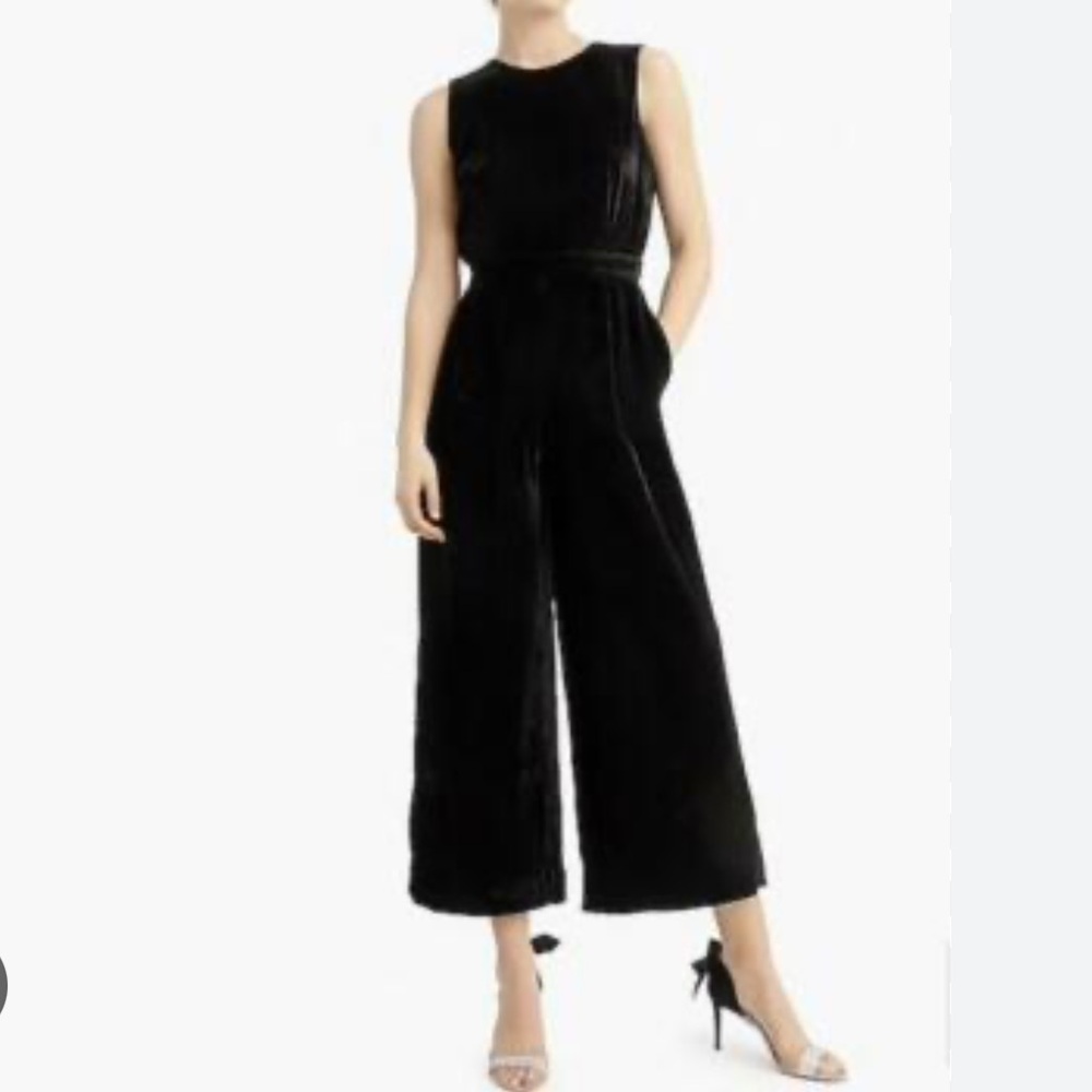 J. Crew Black Velvet Jumpsuit